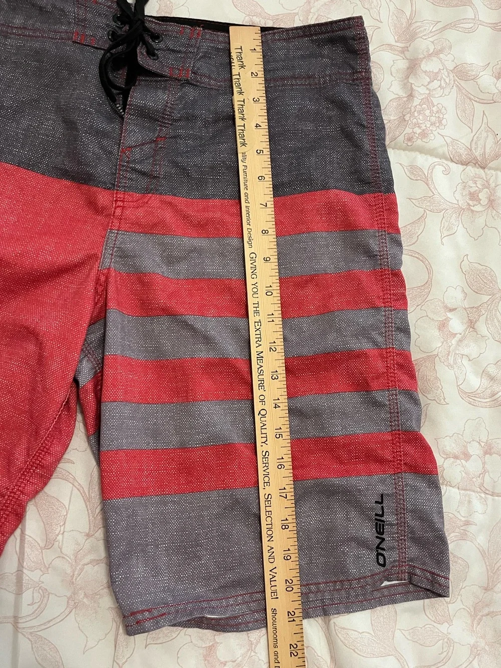 O'Neill Red and Gray Striped Men's Board shorts size 33